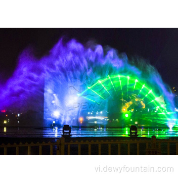 Phim nước máy chiếu nước Laser Fountain trên hồ